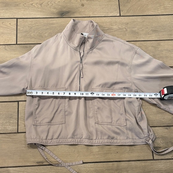 Athleta Beige Quarter-Zip Pullover - Picture 6 of 7